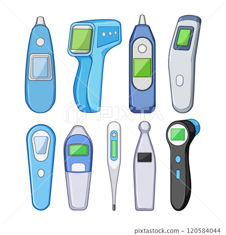 thermometer baby set cartoon vector illustration 120584044