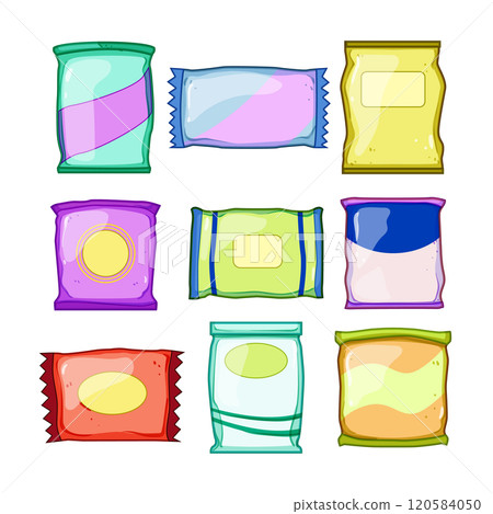 snack pack set cartoon vector illustration 120584050