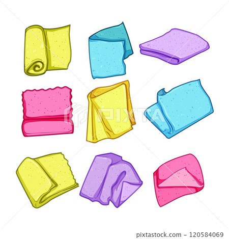 microfiber towel set cartoon vector illustration 120584069