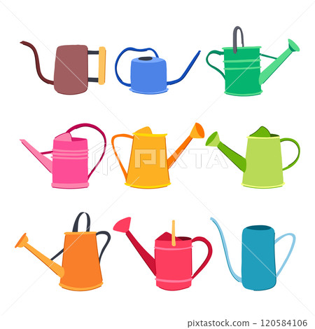 watering can metal set cartoon vector illustration watering can metal set cartoon vector illustration 120584106