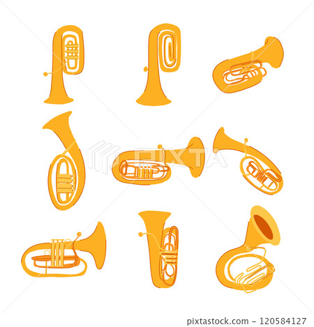 tuba set cartoon vector illustration tuba set cartoon vector illustration 120584127