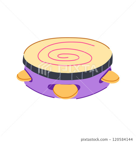 percussion tambourine cartoon vector illustration percussion tambourine cartoon vector illustration 120584144