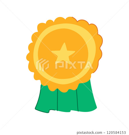 accomplishment star badge cartoon vector illustration accomplishment star badge cartoon vector illustration 120584153