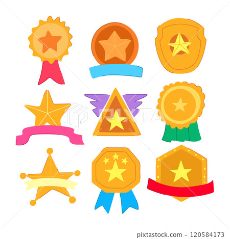 star badge set cartoon vector illustration star badge set cartoon vector illustration 120584173