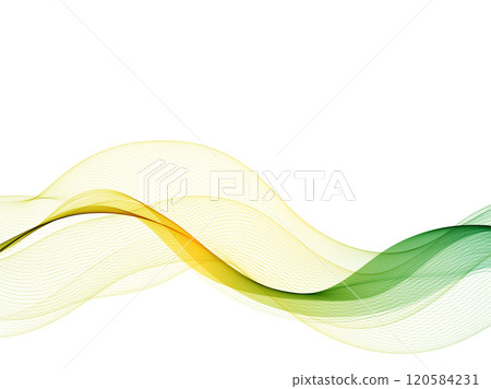 Two-color bright wave. Vector abstract image. Yellow and green tones. Eps 10 Two-color bright wave. Vector abstract image. Yellow and green tones. Eps 10 120584231