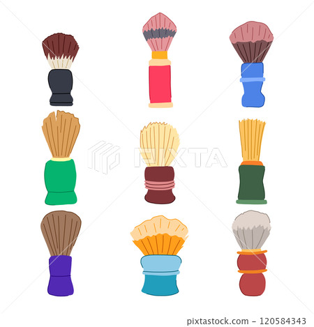 shaving brush set cartoon vector illustration 120584343