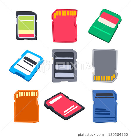 sd card set cartoon vector illustration 120584360