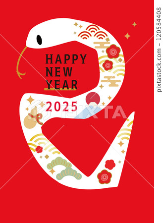 New Year's card with illustration of snake for 2025 Snake emoji snake New Year's card with illustration of snake for 2025 Snake emoji snake 120584408