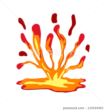 eruption liquid lava cartoon vector illustration 120584465