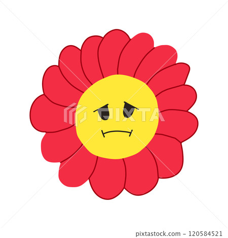 delicate flower face cartoon vector illustration 120584521