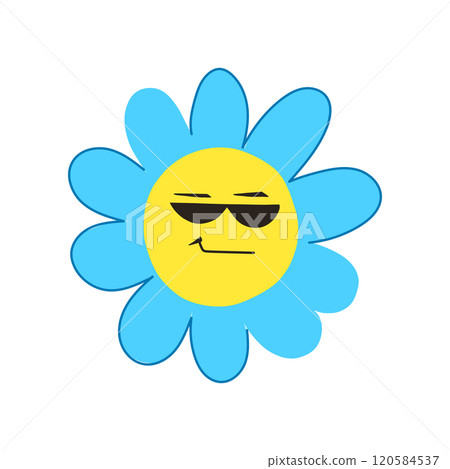 floral flower face cartoon vector illustration floral flower face cartoon vector illustration 120584537