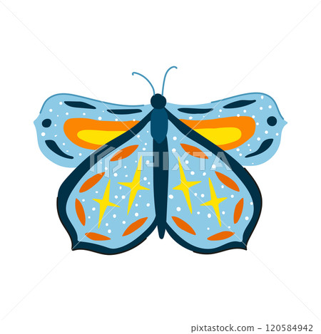 trendy boho moth cartoon vector illustration trendy boho moth cartoon vector illustration 120584942