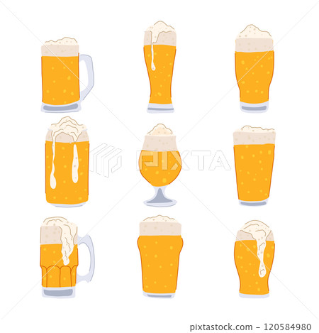 beer cup set cartoon vector illustration 120584980