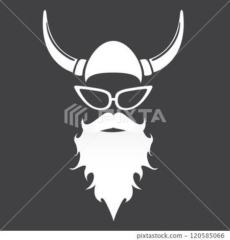 Santa Claus with beard vector illustration isolated on grey background. Christmas hipster poster for party or greeting card. Santa Hipster Claus. Vector merry christmas art design background. 120585066