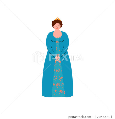 Female Opera Singer Performing On Stage, Beautiful Woman Giving Representation in Long Blue Dress Vector Illustration Female Opera Singer Performing On Stage, Beautiful Woman Giving Representation in Long Blue Dress Vector Illustration 120585801