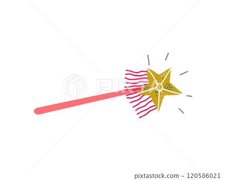 Magic Wand, Witchcraft Attribute Vector Illustration on White Background Magic Wand, Witchcraft Attribute Vector Illustration on White Background 120586021