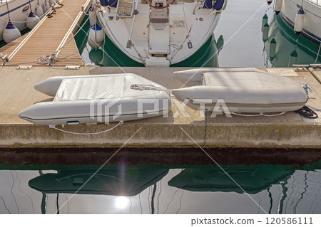 Dinghy Boats at Dock 120586111