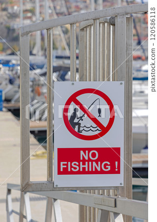 No Fishing Warning Sign 120586118