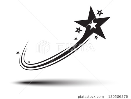 Shooting star silhouette design with trailing lines. Vector illustration 120586276