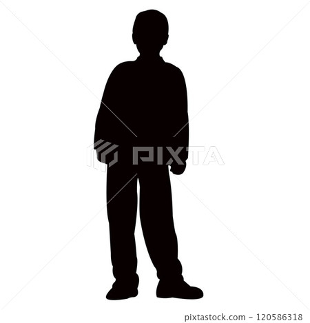 a boy standing body silhouette vector a boy standing body silhouette vector 120586318