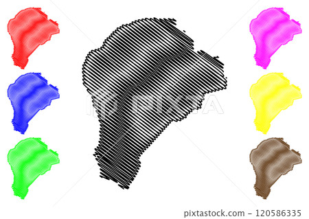 Aguadilla Municipal (Commonwealth of Puerto Rico, Porto Rico, PR, Unincorporated territories of the United States) map vector illustration, scribble sketch Aguadilla map 120586335