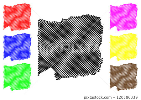 Arecibo Municipal (Commonwealth of Puerto Rico, Porto Rico, PR, Unincorporated territories of the United States) map vector illustration, scribble sketch Arecibo map 120586339