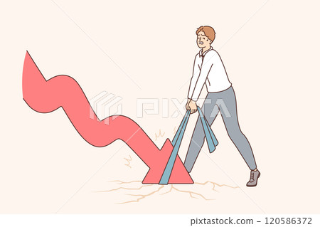 Failed investor tries to avoid bankruptcy during financial crisis, and pulls economic chart up Failed investor tries to avoid bankruptcy during financial crisis, and pulls economic chart up 120586372