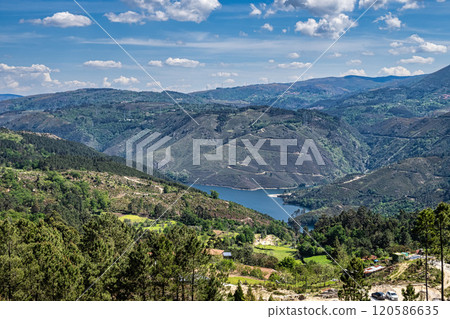 View from Fafiao viewpoint located on the top of parish of Cabril in Montalegre, Portugal 120586635