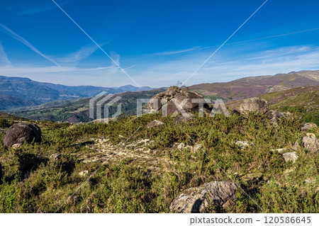 Landscape view of the Peneda Geres National Park in Portugal. Area around Ponte da Barca Landscape view of the Peneda Geres National Park in Portugal. Area around Ponte da Barca 120586645