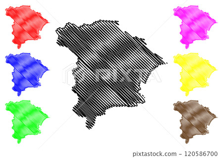 Gurabo municipality (Commonwealth of Puerto Rico, Porto Rico, PR, Unincorporated territories of the United States) map vector illustration, scribble sketch Gurabo map 120586700