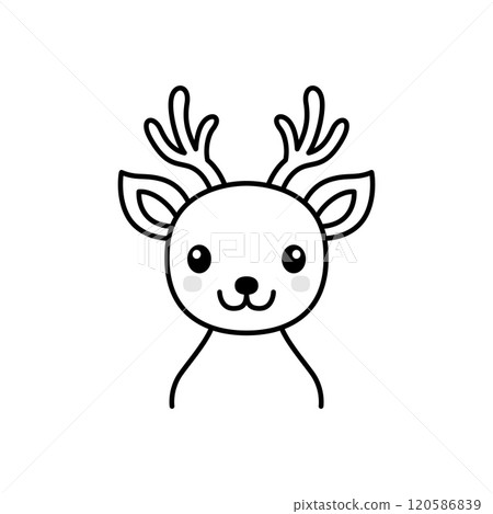 Christmas baby reindeer on white background. 120586839
