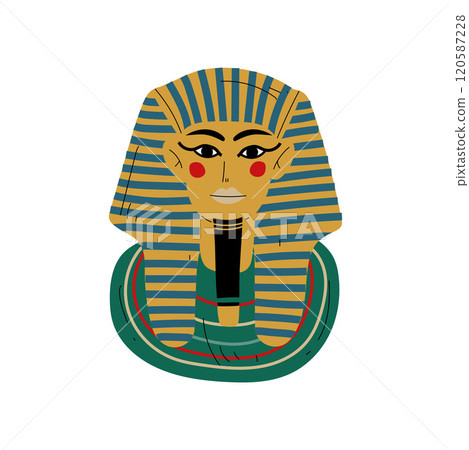Tutankhamun Burial Mask, Pharaoh of Ancient Egypt Vector Illustration Tutankhamun Burial Mask, Pharaoh of Ancient Egypt Vector Illustration 120587228