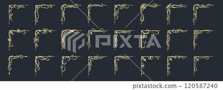 Vintage decorative golden corners 120587240