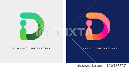 Letter D logo design. Tech, medical, colorful logo, element and illustration Letter D logo design. Tech, medical, colorful logo, element and illustration 120587737