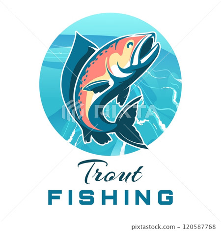 Trout fishing logo Trout fishing logo 120587768