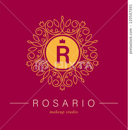 Monogram of letters . with Organic Plant Elements. Vector design. Monogram of letters . with Organic Plant Elements. Vector design. 120587891