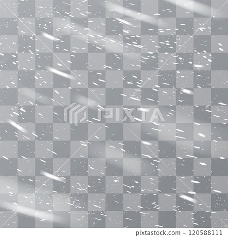 Vector illustration of falling snow on isolated transparent background. 120588111