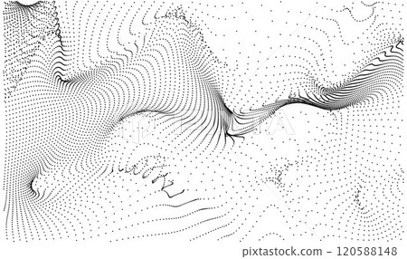 Vector Abstract illustration with monochrome particle streams background. Vector Abstract illustration with monochrome particle streams background. 120588148