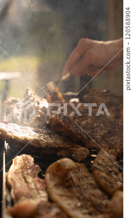 the meat is grilled the meat is grilled 120588904