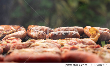 the meat is grilled 120588906