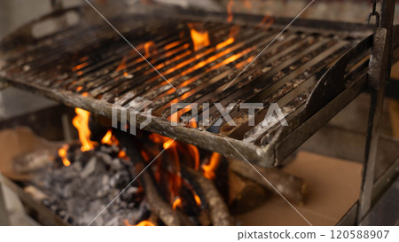 the meat is grilled 120588907
