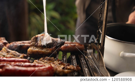 the meat is grilled the meat is grilled 120588908
