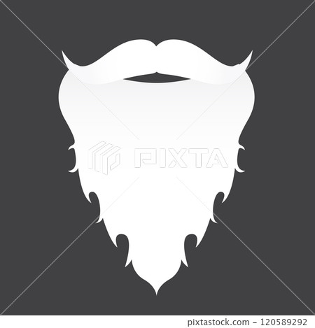 Santa Claus with beard vector illustration isolated on grey background. Christmas hipster poster for party or greeting card. Santa Hipster Claus. Vector merry christmas art design background. 120589292