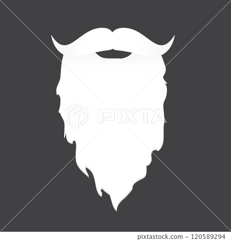 Santa Claus with beard vector illustration isolated on grey background. Christmas hipster poster for party or greeting card. Santa Hipster Claus. Vector merry christmas art design background. 120589294