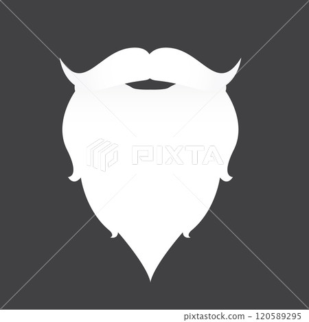 Santa Claus with beard vector illustration isolated on grey background. Christmas hipster poster for party or greeting card. Santa Hipster Claus. Vector merry christmas art design background. 120589295