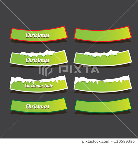 Christmas vector green glossy buttons set isolated on grey background. Web green christmas sale buttons with snow, snow flakes, ice border Christmas vector green glossy buttons set isolated on grey background. Web green christmas sale buttons with snow, snow flakes, ice border 120589386