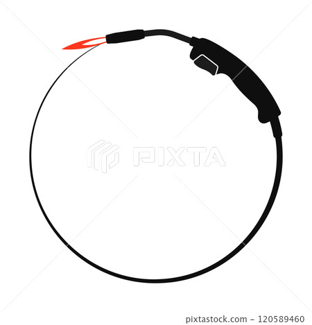 Welding machine in a circle symbol for the welder 120589460