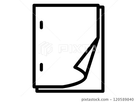 Icon of a document stapled on the left side 120589840