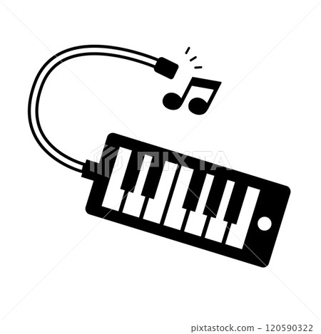 鍵盤口琴和音符圖標 鍵盤口琴和音符圖標 120590322