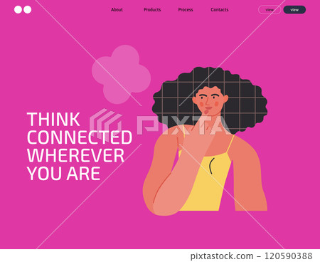 Thinking people, modern flat vector concept illustration- woman standing thoughtfully, looking sideways, bubble near head Metaphor for reflection, analysis, introspection, contemplation, deep thought Thinking people, modern flat vector concept illustration- woman standing thoughtfully, looking sideways, bubble near head Metaphor for reflection, analysis, introspection, contemplation, deep thought 120590388